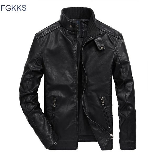 fgkks men trendy autumn fashion brand pu casual biker male solid leather et coat, Black
fgkks men trendy autumn fashion brand pu casual biker male solid leather et coat, Black
