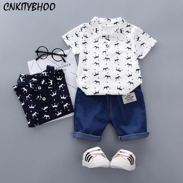 clothing sets born baby boy summer fashion children short sleeve crown pattern tshirt + denim pant kids cotton outfits, White
clothing sets born baby boy summer fashion children short sleeve crown pattern tshirt + denim pant kids cotton outfits, White