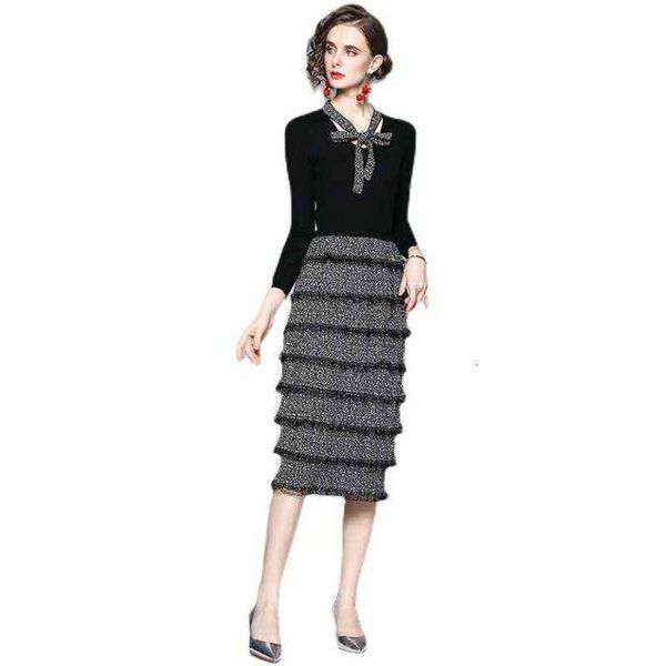 french yamamoto zhixun skirt 2021 autumn winter knitted stitched chiffon pleated cake dress, Black;gray
french yamamoto zhixun skirt 2021 autumn winter knitted stitched chiffon pleated cake dress, Black;gray