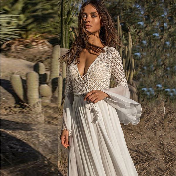 casual dresses winter bohemian lace deep v neck elegant woman fashion long sleeve hollow patchwork white chiffon skirt nco0, Black;gray
casual dresses winter bohemian lace deep v neck elegant woman fashion long sleeve hollow patchwork white chiffon skirt nco0, Black;gray