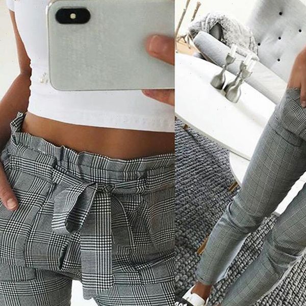 women capri fashion plaid pleated high waist skinny pencil pants trousers with sash sporting elastic black casual streetwear pan, Black;white
women capri fashion plaid pleated high waist skinny pencil pants trousers with sash sporting elastic black casual streetwear pan, Black;white
