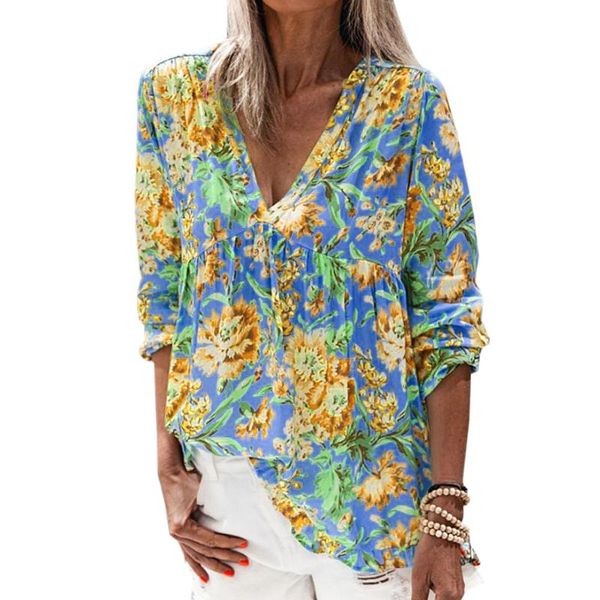 women printed v neck long sleeve blouse loose elegant vintage plus size shirts female autumn casual clothing women's blouses &, White
women printed v neck long sleeve blouse loose elegant vintage plus size shirts female autumn casual clothing women's blouses &, White