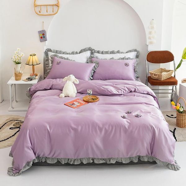 bedding sets -korean version of daisy fashion washed silk sheet fitted flat pillowcase full pcs lace solid king 4 color
bedding sets -korean version of daisy fashion washed silk sheet fitted flat pillowcase full pcs lace solid king 4 color