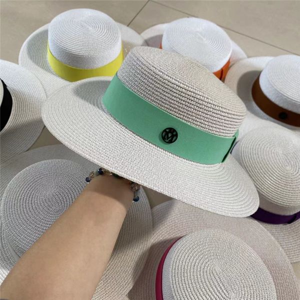 color bandage women's summer version simple white flat outdoor sunscreen straw hat, Yellow
color bandage women's summer version simple white flat outdoor sunscreen straw hat, Yellow