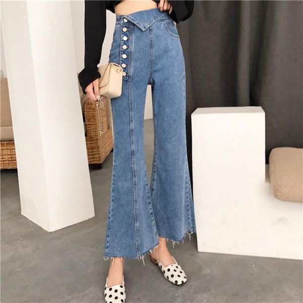 fashion autumn single breasted button wide leg pants womens jeans washed high waist slim fit denim flare trousers women's, Blue
fashion autumn single breasted button wide leg pants womens jeans washed high waist slim fit denim flare trousers women's, Blue