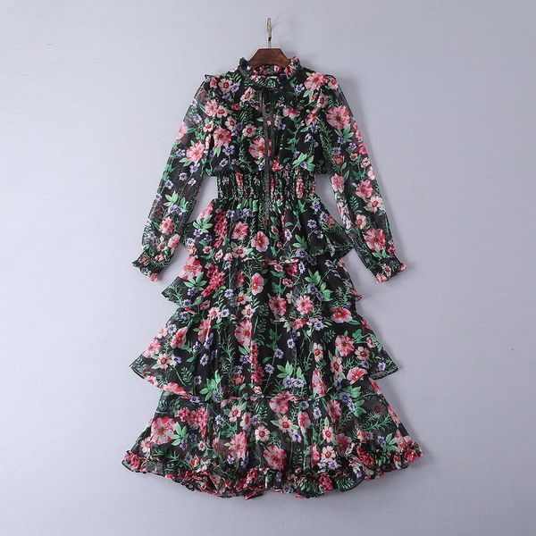 casual dresses european and american women's spring style long sleeve collar floral print the cake puts the dress of temperament fmf2, Black;gray
casual dresses european and american women's spring style long sleeve collar floral print the cake puts the dress of temperament fmf2, Black;gray