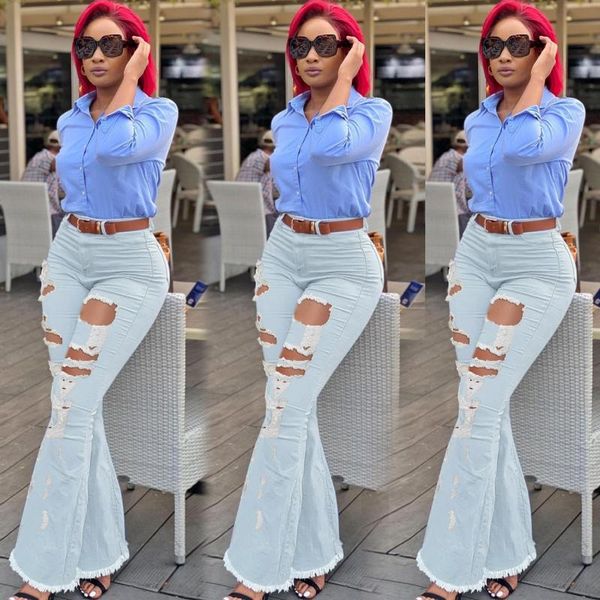 women's jeans high waist hole ripped straight mom flare women fashion streetwear wide leg pants hollow out casual denim trousers, Blue
women's jeans high waist hole ripped straight mom flare women fashion streetwear wide leg pants hollow out casual denim trousers, Blue