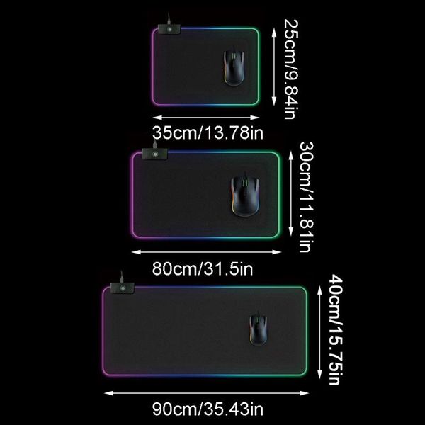 mouse pads & wrist rests rgb illuminate gaming pad 7 led light modes adjustable mousepad computer lapfoldable portable mat 103f
mouse pads & wrist rests rgb illuminate gaming pad 7 led light modes adjustable mousepad computer lapfoldable portable mat 103f