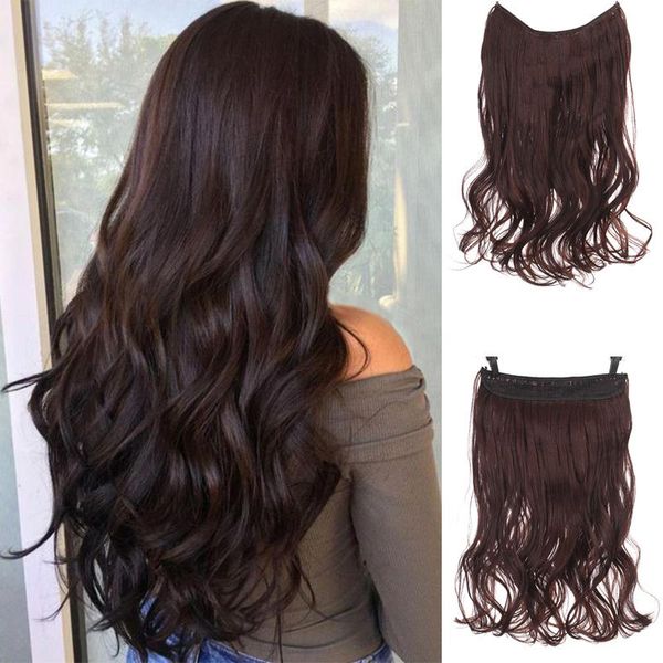 synthetic wigs xuanguang 55cm wavy hair fishing line without hairpins hidden multiple colors daily wear for ladies, Black
synthetic wigs xuanguang 55cm wavy hair fishing line without hairpins hidden multiple colors daily wear for ladies, Black