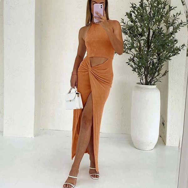 casual dresses summer halter sleeveless dress for women backless cut out high split maxi female holiday party club streetwear, Black;gray
casual dresses summer halter sleeveless dress for women backless cut out high split maxi female holiday party club streetwear, Black;gray