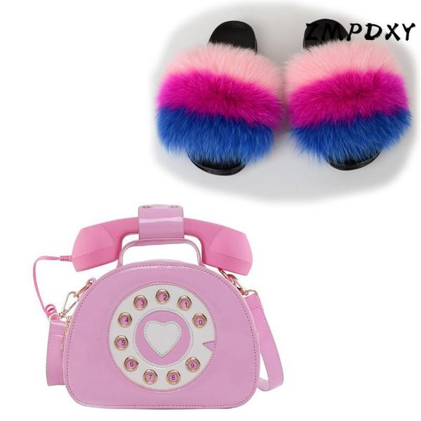 slippers female real fur women's modern shoulder bag shoes sets ladies phone candy crossbody purse fluffy slides sandals, Black
slippers female real fur women's modern shoulder bag shoes sets ladies phone candy crossbody purse fluffy slides sandals, Black