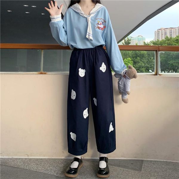 women's pants & capris basis wild high waist loose pantalon elastic casual harajuku japanese fashion kawaii cute bear trousers women, Black;white
women's pants & capris basis wild high waist loose pantalon elastic casual harajuku japanese fashion kawaii cute bear trousers women, Black;white