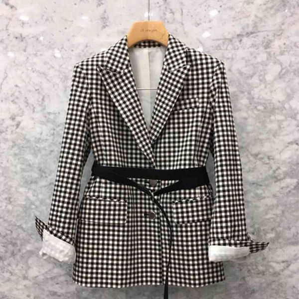 blazers spring autumn women vintage white black plaid blazers ol korean single breasted belt thin blazer coats a104
blazers spring autumn women vintage white black plaid blazers ol korean single breasted belt thin blazer coats a104