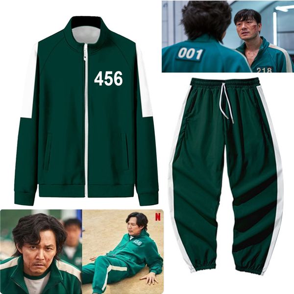 squid game sweatshirts pants round six digital 456 printing pocket jacket women men costumes cosplay sports zipper cardigan set, Gray
squid game sweatshirts pants round six digital 456 printing pocket jacket women men costumes cosplay sports zipper cardigan set, Gray