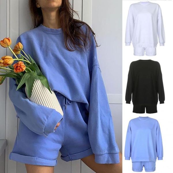 women's tracksuits women solid color two piece set tracksuit outfit long sleeve blouse loose shorts, Gray
women's tracksuits women solid color two piece set tracksuit outfit long sleeve blouse loose shorts, Gray