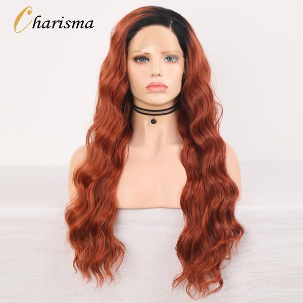 synthetic wigs charisma long wavy hair lace front wig with black roots ombre orange red for women side part
synthetic wigs charisma long wavy hair lace front wig with black roots ombre orange red for women side part