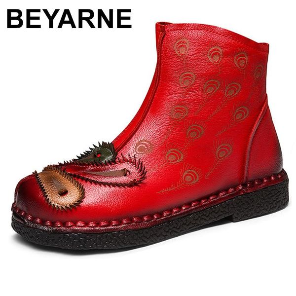 boots beyarne vintage feather design autumn winter genuine leather ankle women low heel fashion print short, Black
boots beyarne vintage feather design autumn winter genuine leather ankle women low heel fashion print short, Black