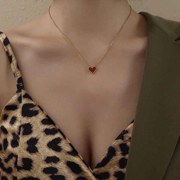 chains creative simple red love necklace retro temperament elegant sweet peach heart romantic clavicle chain women's jewelry, Silver
chains creative simple red love necklace retro temperament elegant sweet peach heart romantic clavicle chain women's jewelry, Silver