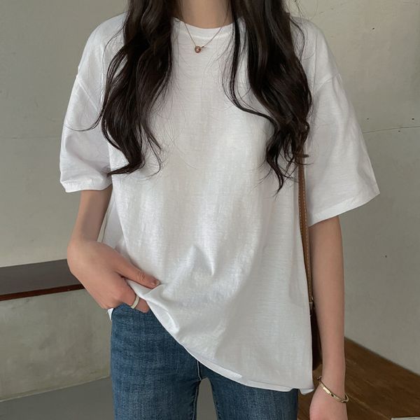 pure cotton short-sleeved t-shirt female spring/summer new simple fashion solid color undershirt student girl kg-7, White;black
pure cotton short-sleeved t-shirt female spring/summer new simple fashion solid color undershirt student girl kg-7, White;black