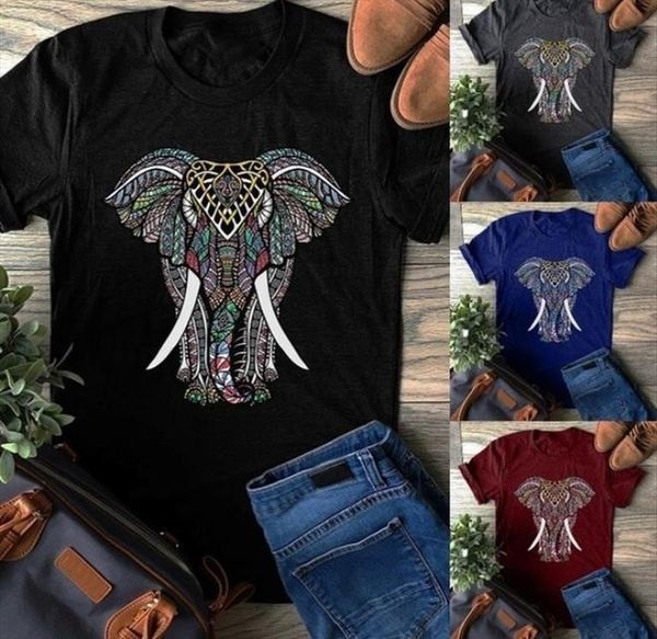 boho style elephant print women short sleeve o neck loose summer tee camisetas mujer, White
boho style elephant print women short sleeve o neck loose summer tee camisetas mujer, White