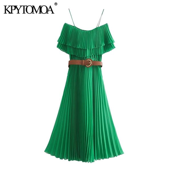 women chic fashion with belt ruffles pleated midi dress elastic waist thin straps female dresses vestidos 210420, Black;gray
women chic fashion with belt ruffles pleated midi dress elastic waist thin straps female dresses vestidos 210420, Black;gray