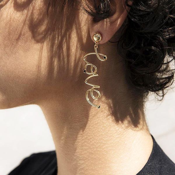 stud 2021 arrival gold silver color love letter earrings for women bohemian black rhinstone metallic statement earring jewelry, Golden;silver
stud 2021 arrival gold silver color love letter earrings for women bohemian black rhinstone metallic statement earring jewelry, Golden;silver