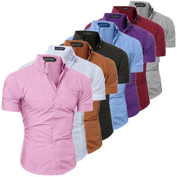 camisa men's slim fit shirt short sleeve stylish formal casual male solid clothes plus size shirts, White;black
camisa men's slim fit shirt short sleeve stylish formal casual male solid clothes plus size shirts, White;black