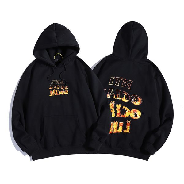 ide 2021 autumn winter fire flame letter men's and women's brushed hoodie, Black
ide 2021 autumn winter fire flame letter men's and women's brushed hoodie, Black