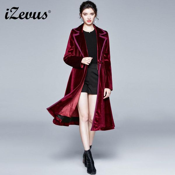 women's wool & blends izevus women autumncoat elegant velvet coat maxi long sleeve blazer designer female streetwear ladies outerwear c, Black
women's wool & blends izevus women autumncoat elegant velvet coat maxi long sleeve blazer designer female streetwear ladies outerwear c, Black
