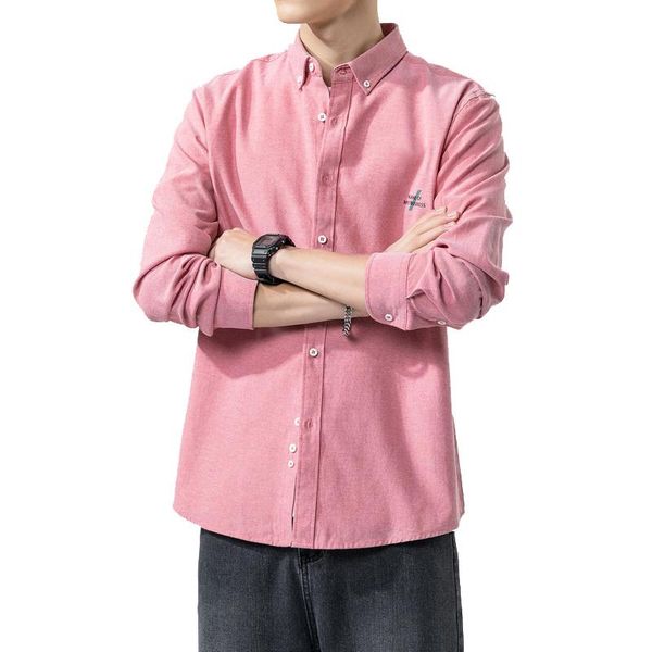 men's casual shirts oxford spinning long sleeve youth korean fashion student shirt, White;black 
men's casual shirts oxford spinning long sleeve youth korean fashion student shirt, White;black