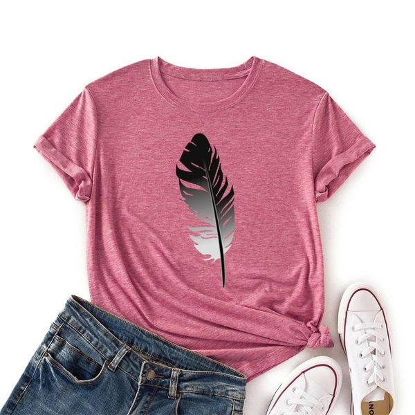women's t-shirt woman short sleeve colored cotton graphic tees summer female shirts for women feather nature casual shirt top, White
women's t-shirt woman short sleeve colored cotton graphic tees summer female shirts for women feather nature casual shirt top, White