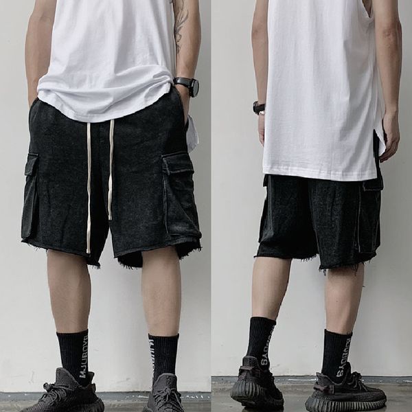 shorts kanye high street ins hip-hop wash water make old rough ee dark big pocket men's and women's loose capris, White;black
shorts kanye high street ins hip-hop wash water make old rough ee dark big pocket men's and women's loose capris, White;black