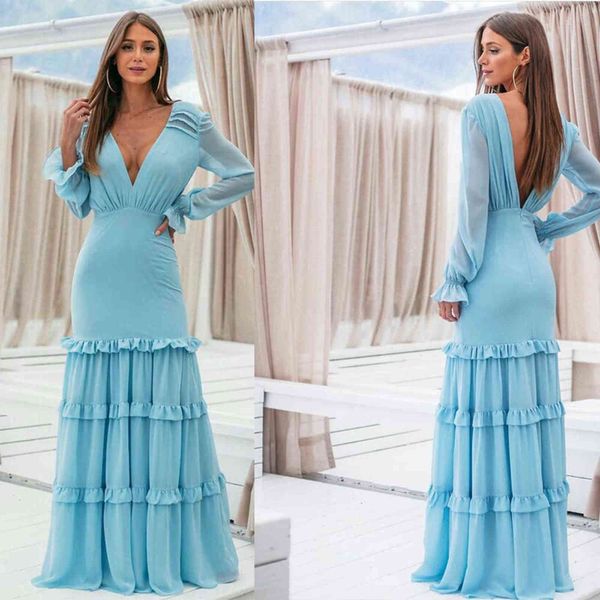 luxury evening dress 2021 women's waist blue middle waist chiffon long sleeve slim sexy, Black;gray
luxury evening dress 2021 women's waist blue middle waist chiffon long sleeve slim sexy, Black;gray