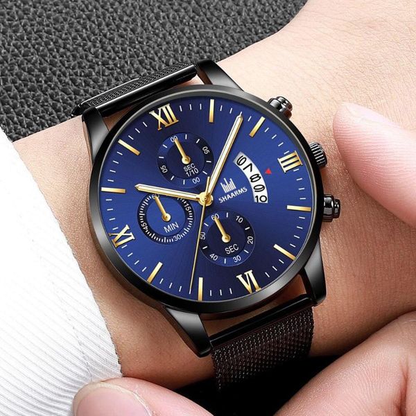 wristwatches men luxury business stainless steel mesh calendar watch mens military sport quartz watches for gift relogio masculino, Slivery;brown
wristwatches men luxury business stainless steel mesh calendar watch mens military sport quartz watches for gift relogio masculino, Slivery;brown