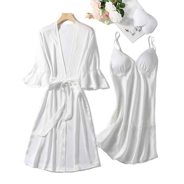 women's sleepwear kimono robe set satin nightwear intimate lingerie lace women patchwork color summer bathrobe gown white, Black;red
women's sleepwear kimono robe set satin nightwear intimate lingerie lace women patchwork color summer bathrobe gown white, Black;red