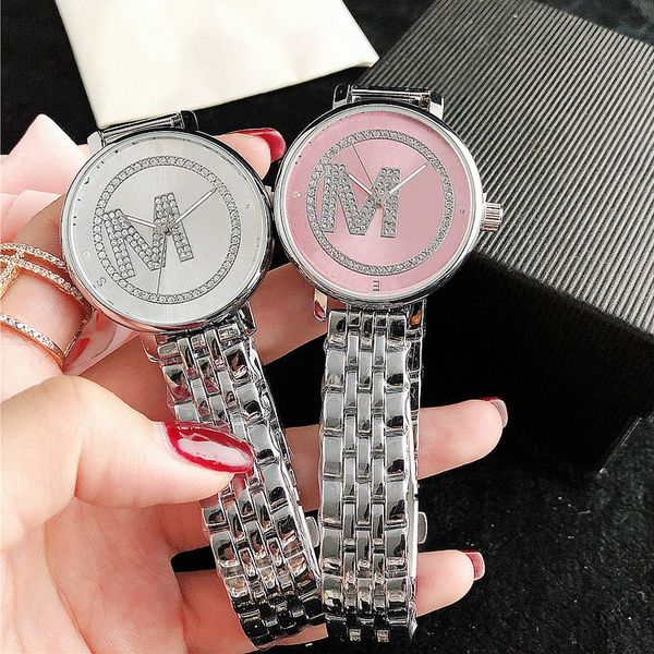 brand watch women girl crystal big letters style metal steel band quartz wrist watches m128, Slivery;brown
brand watch women girl crystal big letters style metal steel band quartz wrist watches m128, Slivery;brown