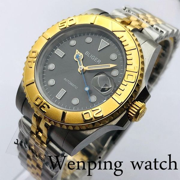 40 mm bliger new gentlemen mechanical clock saffier glass stainless steel bezel grey dial lightning turn waterproof automatic, Slivery;brown
40 mm bliger new gentlemen mechanical clock saffier glass stainless steel bezel grey dial lightning turn waterproof automatic, Slivery;brown