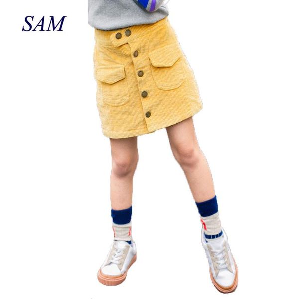 skirts 2021 casual children's skirt girls autumn button pocket corduroy half body hip for kids
skirts 2021 casual children's skirt girls autumn button pocket corduroy half body hip for kids