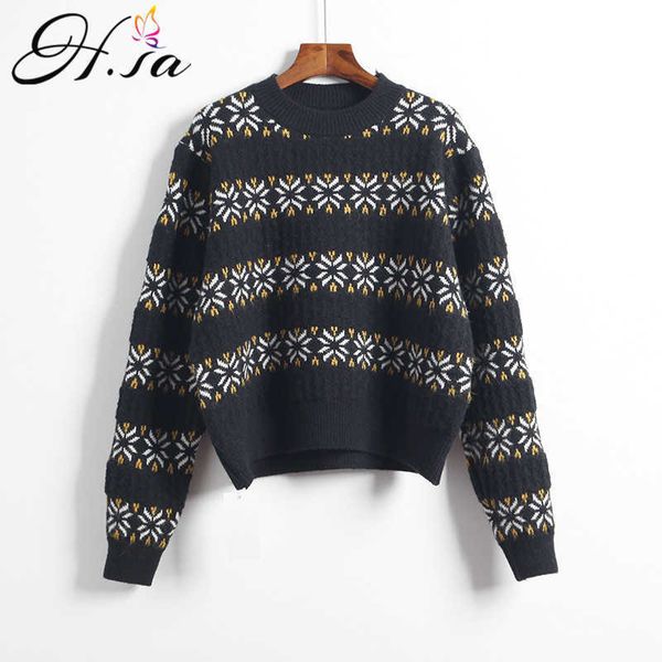 h.sa women casual sweater and pullovers retro vintage sweater jumpers snowflake korean chic girls sweater pullovers 210716, White;black
h.sa women casual sweater and pullovers retro vintage sweater jumpers snowflake korean chic girls sweater pullovers 210716, White;black
