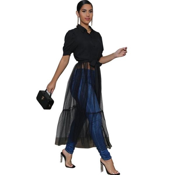 casual dresses 2021 chiffon dress women mesh see though patchwork long fashion short sleeve blouses maxi, Black;gray
casual dresses 2021 chiffon dress women mesh see though patchwork long fashion short sleeve blouses maxi, Black;gray