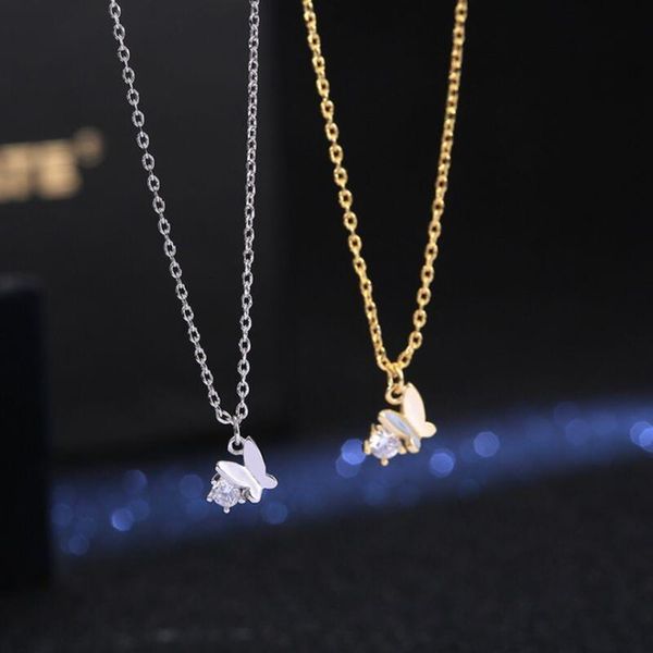 french elegant light plate butterfly solo diamond necklace 14k temperament all-match white copper pendant necklaces, Silver
french elegant light plate butterfly solo diamond necklace 14k temperament all-match white copper pendant necklaces, Silver