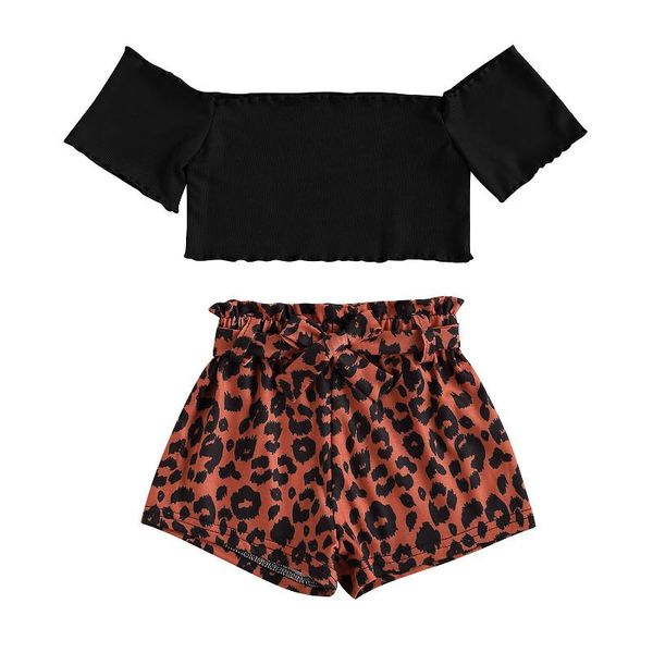 clothing sets 2021 summer kids baby girls clothes short sleeve off shoulder t-shirt and wide leg leopard shorts casual loose outfits 1-6y, White
clothing sets 2021 summer kids baby girls clothes short sleeve off shoulder t-shirt and wide leg leopard shorts casual loose outfits 1-6y, White