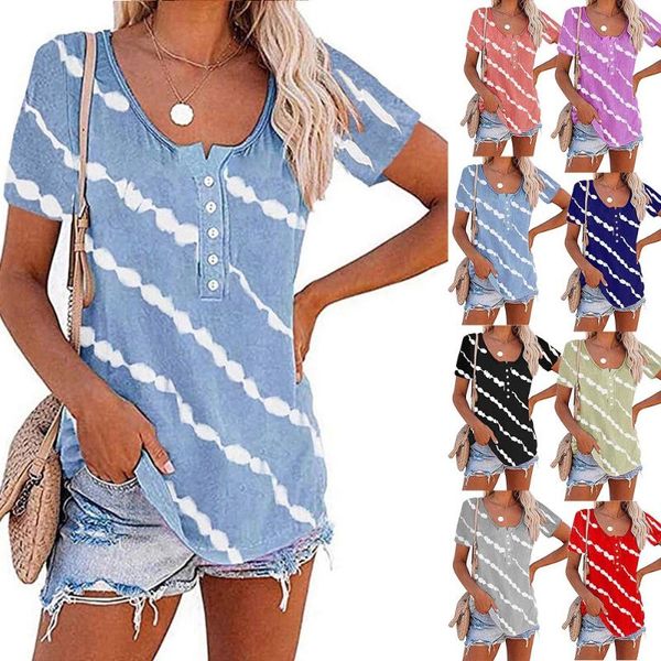 ladies striped printed t-shirt round neck short sleeveloose summer fashion casual women's clothing, White
ladies striped printed t-shirt round neck short sleeveloose summer fashion casual women's clothing, White