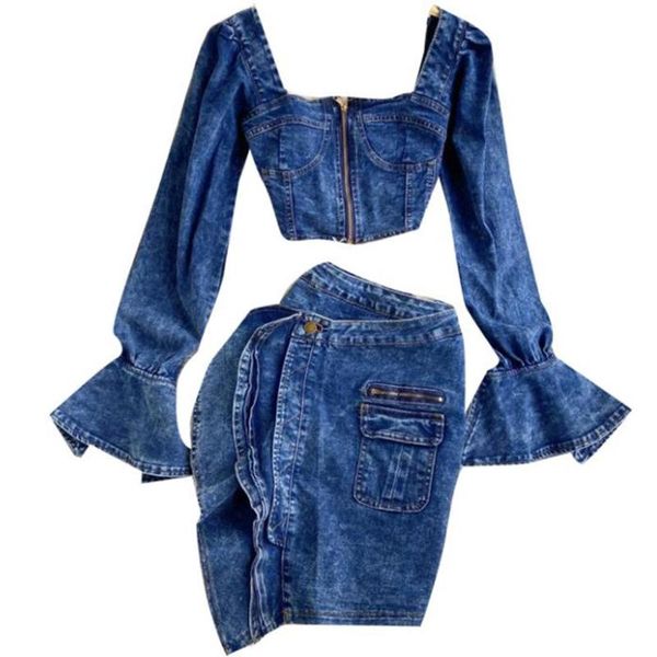 skirts arrival spring vintage flare sleeve square collar denim +irregular skirt women two piece sets, Black
skirts arrival spring vintage flare sleeve square collar denim +irregular skirt women two piece sets, Black