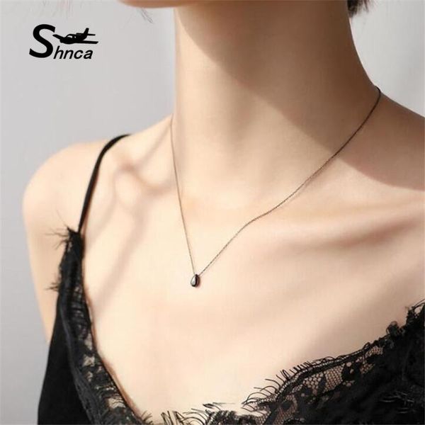 chains simple fashion 925 sterling silver black water drop pendant necklaces for women female lady jewelry collares ln084
chains simple fashion 925 sterling silver black water drop pendant necklaces for women female lady jewelry collares ln084
