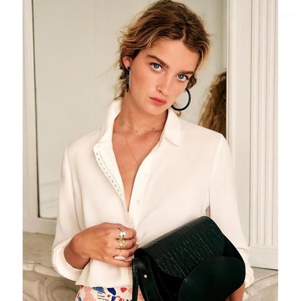 women's blouses & shirts embroidery 2021 women clothes turn-down collar chemise à manches longues ladies vintage chic blouse femme nouv, White
women's blouses & shirts embroidery 2021 women clothes turn-down collar chemise à manches longues ladies vintage chic blouse femme nouv, White