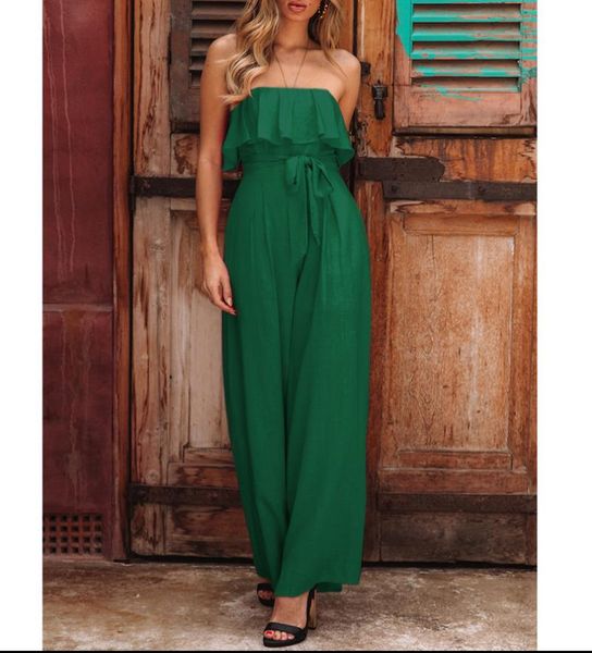 women's jumpsuits & rompers 2021 women off shoulder wide leg romper jumpsuit casual long trouser ruffle collar loose overall pants empi, Black;white
women's jumpsuits & rompers 2021 women off shoulder wide leg romper jumpsuit casual long trouser ruffle collar loose overall pants empi, Black;white