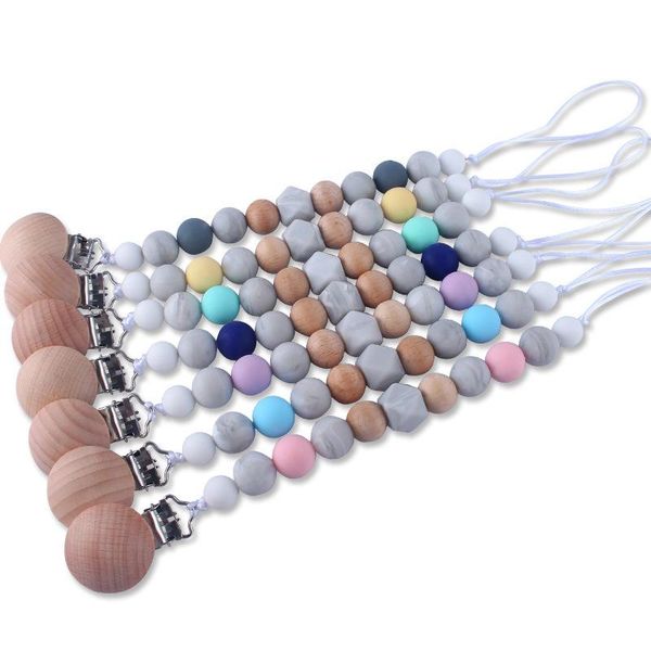 pacifiers# 2021 safe silicone teething beads beech wooden pacifier chain clip baby nipple anti-lost fow toys gifts
pacifiers# 2021 safe silicone teething beads beech wooden pacifier chain clip baby nipple anti-lost fow toys gifts