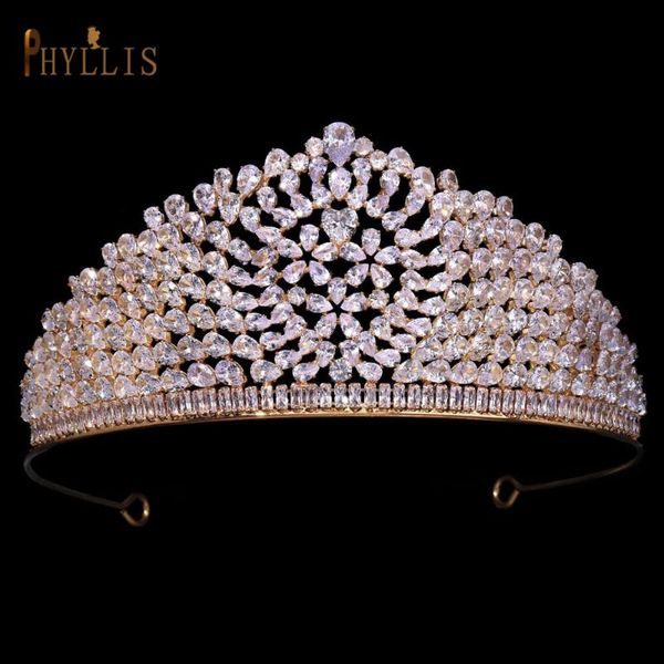 hair clips & barrettes a373 royal sparkling zircon brides tiaras wedding crown crystal bridal hairbands headpiece european women ceremony he, Golden;silver 
hair clips & barrettes a373 royal sparkling zircon brides tiaras wedding crown crystal bridal hairbands headpiece european women ceremony he, Golden;silver