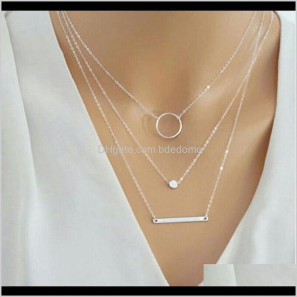 necklaces & pendants jewelry drop delivery 2021 three layers disc bar pendant sier or gold plated with circle choker metal chain for women n, Silver
necklaces & pendants jewelry drop delivery 2021 three layers disc bar pendant sier or gold plated with circle choker metal chain for women n, Silver